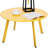 Round Steel Patio Coffee Table, Weather Resistant Outdoor Accent Table, Large Side Table For Patio Balcony Yard, Yellow-1931691001