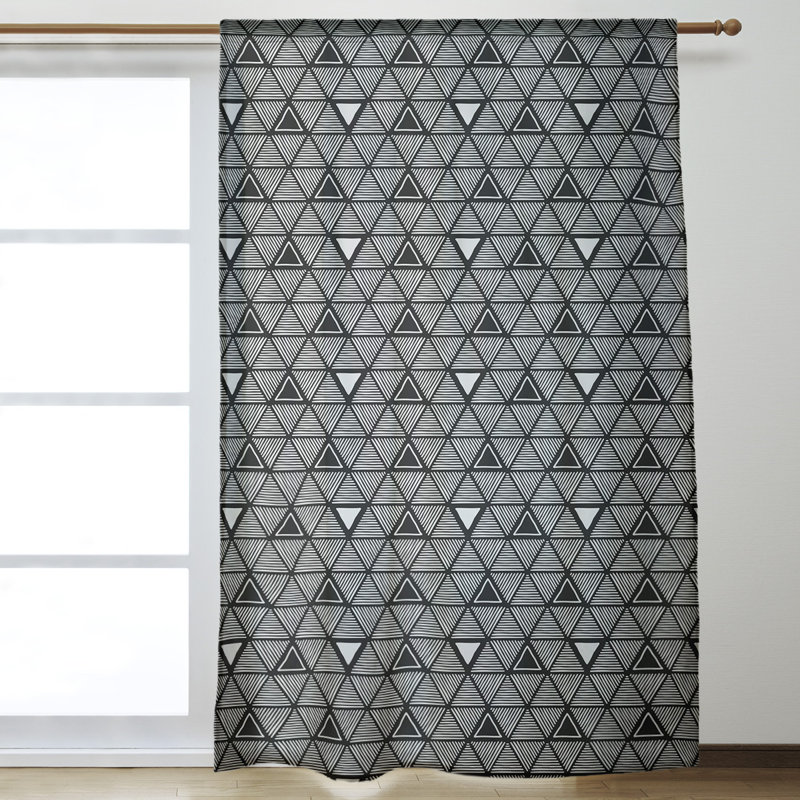 Jordao Room Darkening Curtain Single Panel, Black