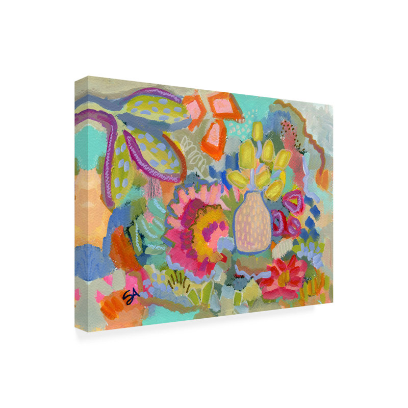 Art mural sur toile tendue - «Peach Pot» de Suzanne Allard pour décoration de salon, de chambre à coucher ou de bureau - 14 x 19