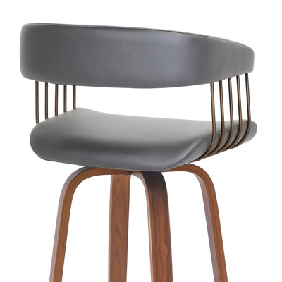 Tabouret de bar pivotant en noyer gris de 30,5 po Gatopa