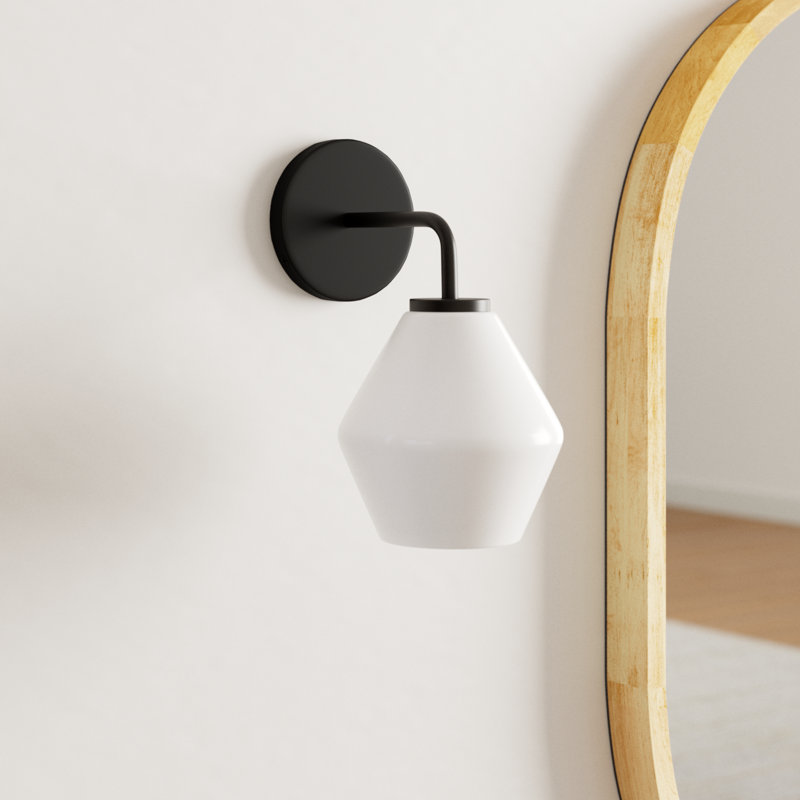 Rooks 1 - Light Dimmable Bath Sconce, White, Midnight Black