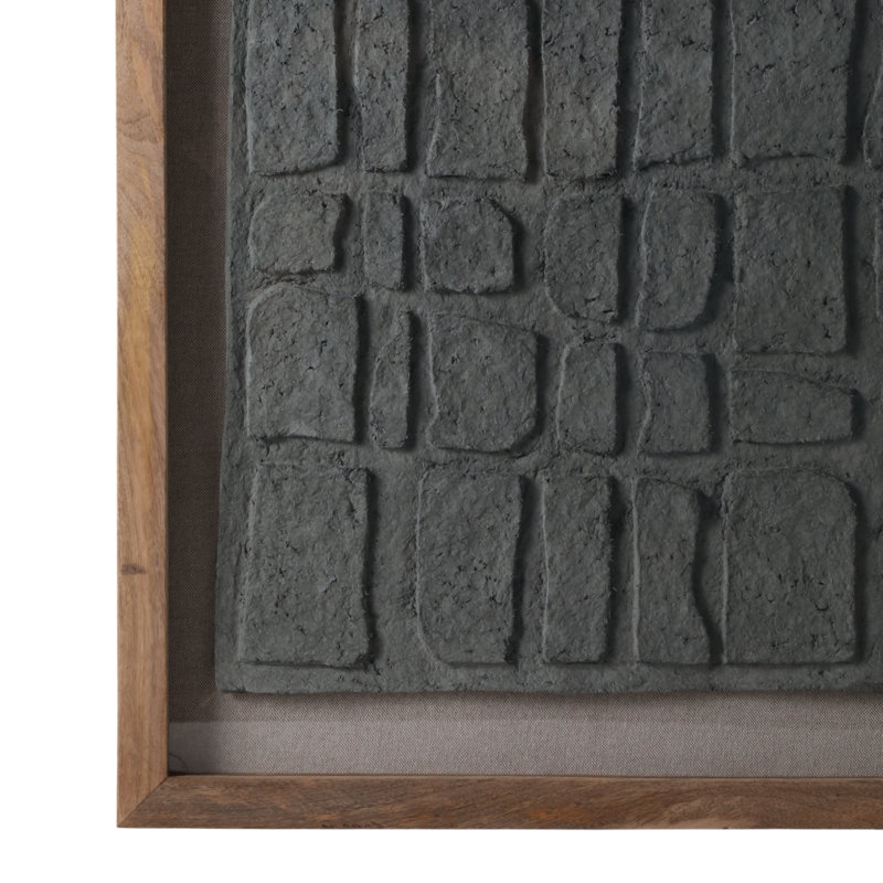Art encadré Aelani Casual Home avec cadre en bois avec couvercle et support en verre, Noir