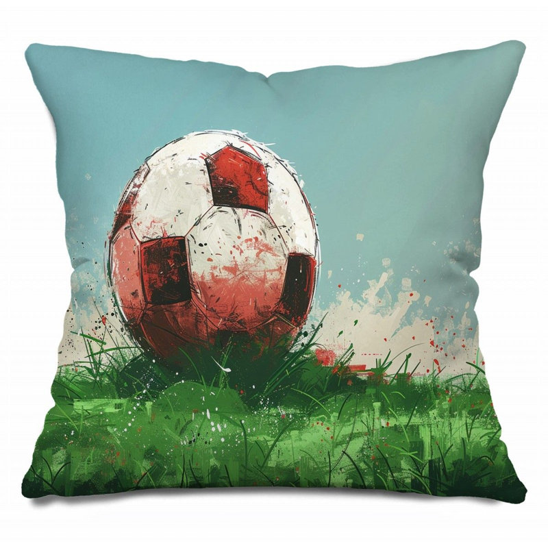 Coussin réversible Soccer Sports Ball, H 14 po x l 14 po