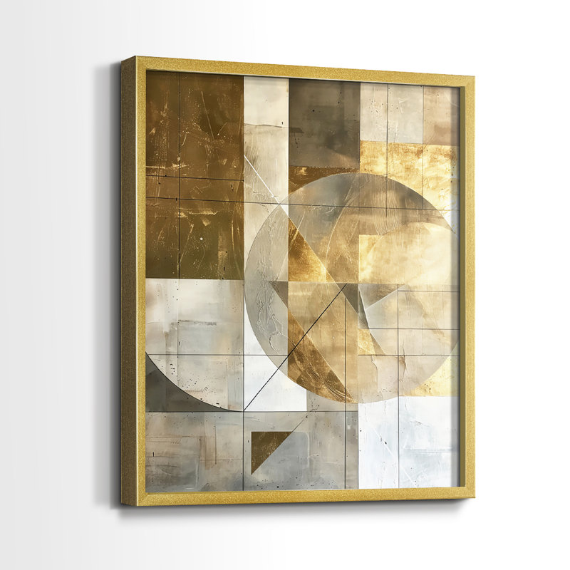 Reproduction encadrée ABSTRACT Series C-Premium - prête à être accrochée - aucun clou requis - aucun clou requis, Doré
