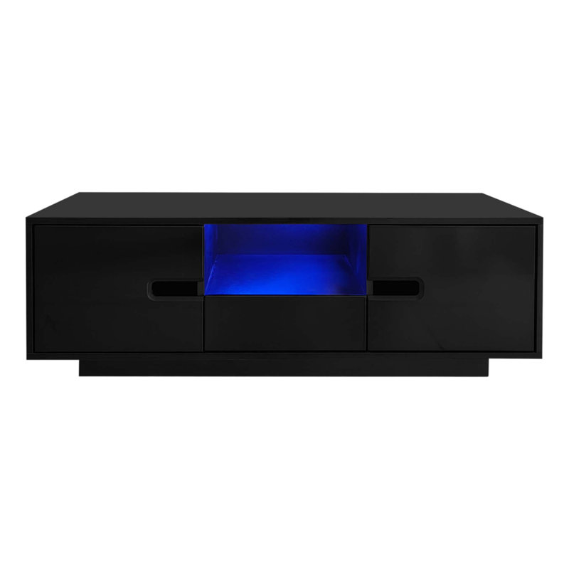 Table basse moderne ultrabrillante, Noir