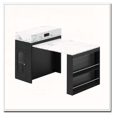 Extendable Dining Table with Folding Tabletop, Bar Table with Drawers and Power Outlet, Kitchen Island with Wheels and Hooks