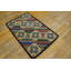 1925 Multicolor Small Scatter Size Hooked American Antique Wool Rug