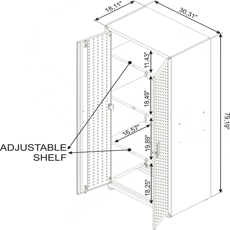 Grande armoire de garage blanche, Blanc