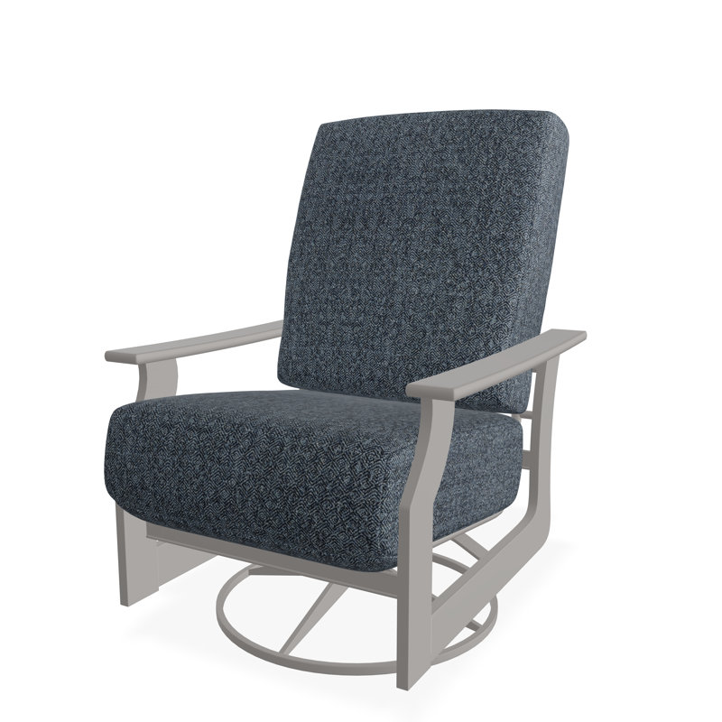 Chaise berçante pivotante en polymère St. Catherine, Gris chaleureux, Restaurez l'indigo
