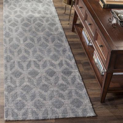 Tapis géométrique en jute / coton tissé à la main Doleman