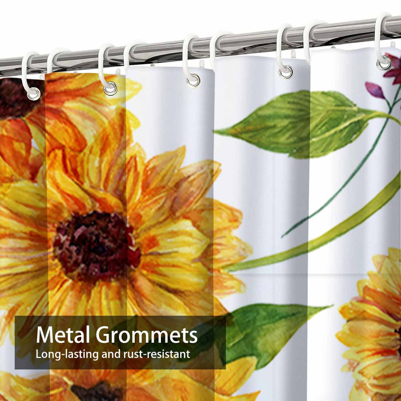 Tournesol aquarelle sans couture, tournesol blanc avec 12 crochets, L 72 po x l 72 po