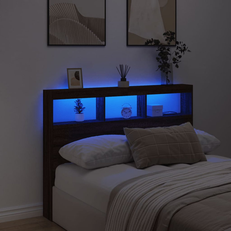 Cedria Headboard, 160 x 17 x 102 cm, Black Oak