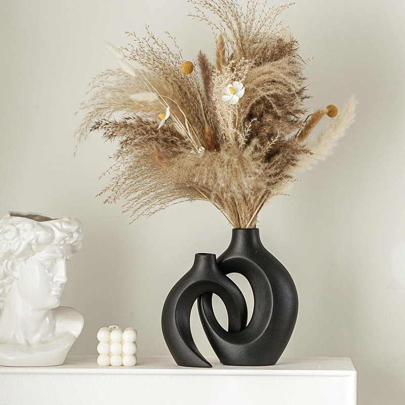 Nestled In A Hollow Ceramic Vase, Black