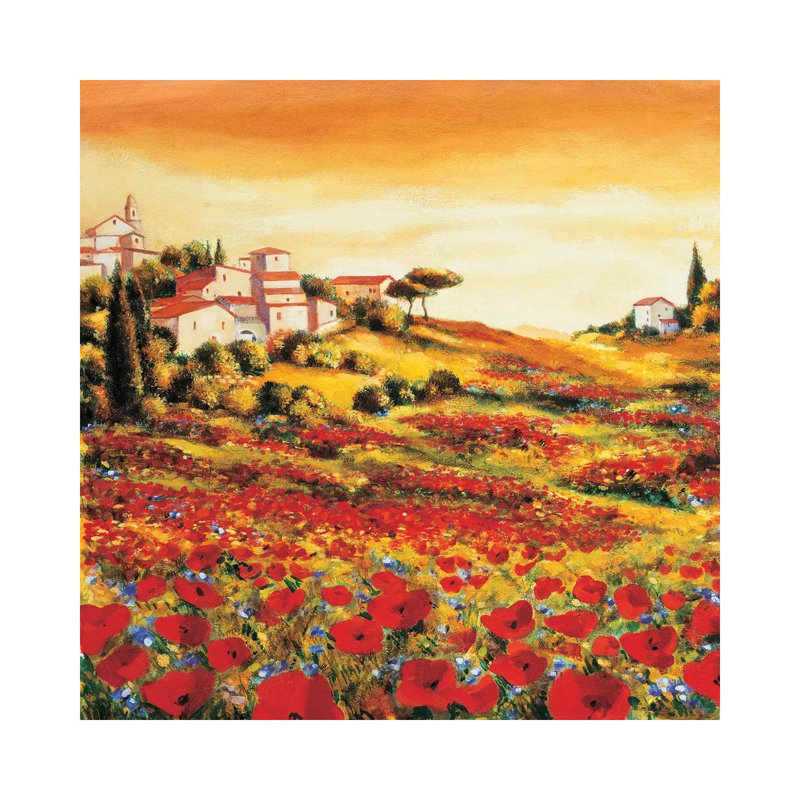 Valley Of Poppies by Richard Leblanc - Wrapped Canvas Painting, 30.48 cm H x 30.48 cm W