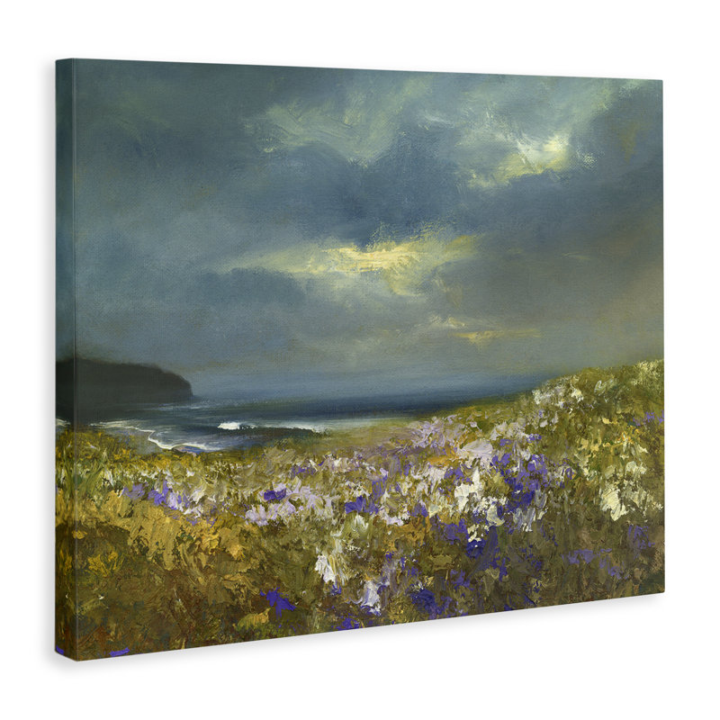 Fleurs par Stormy Beach, art mural sur toile par Sheila Finch, H 36 po x l 48 po