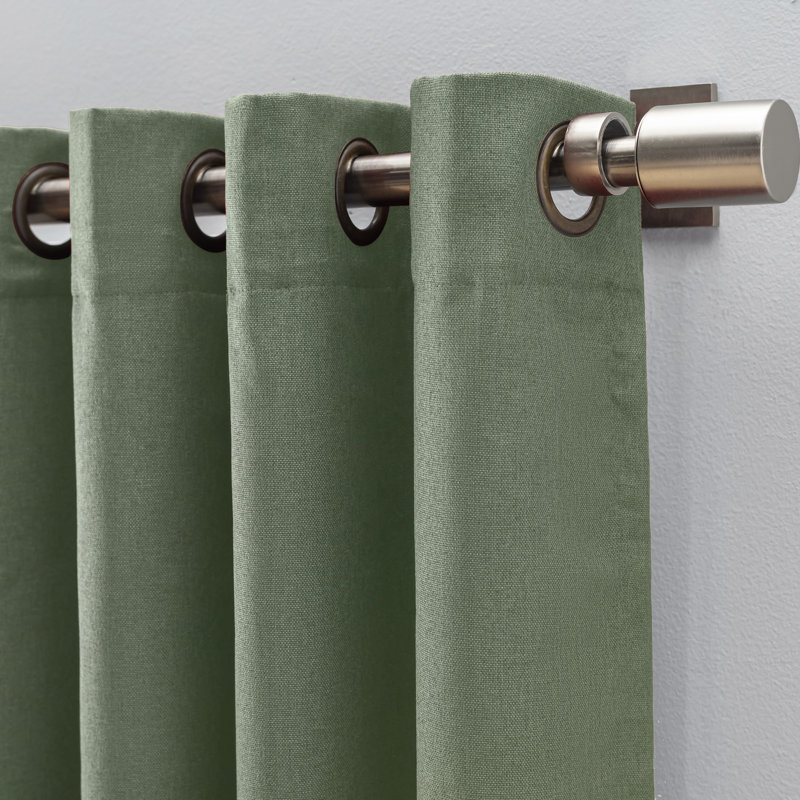 Tickmacrevan Premium Textured Thermal Blackout Double-Wide Patio Panel w/ Grommets, Woodland Green