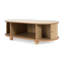 Naturel - table de rangement ovale de couleur, surface à gratter, porte pour le rangement pratique, plateau ouvert spacieux et compartiment dissimulé, convient à une longue table d'appoint élégante avec charme rétro, fabrication enduite,