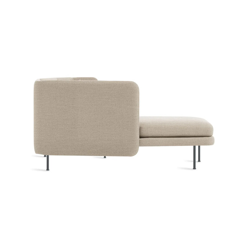 Bloke Chaise Sectional, Tait Stone Textured Basketweave, Left Hand Facing