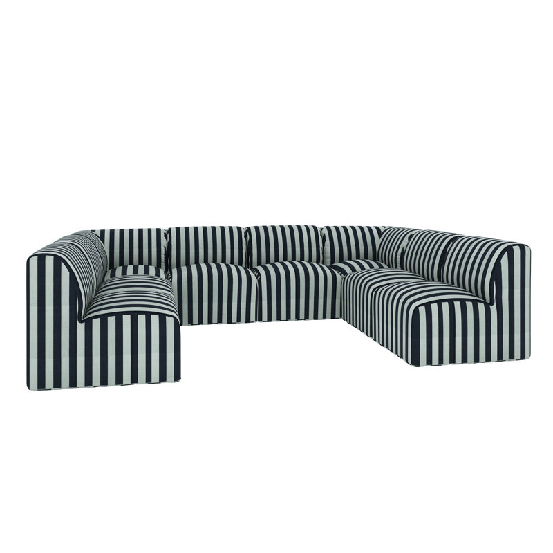 Praia 124" Sunbrella® Outdoor U Sectional, Expressive Mist