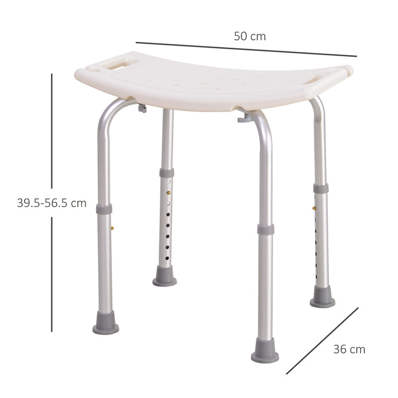 Plastic Non-Slip Portable Bathroom Stool White