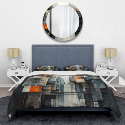 Ensemble de housse de couette en microfibre / polyester Hardedge Art Urban Geometric I