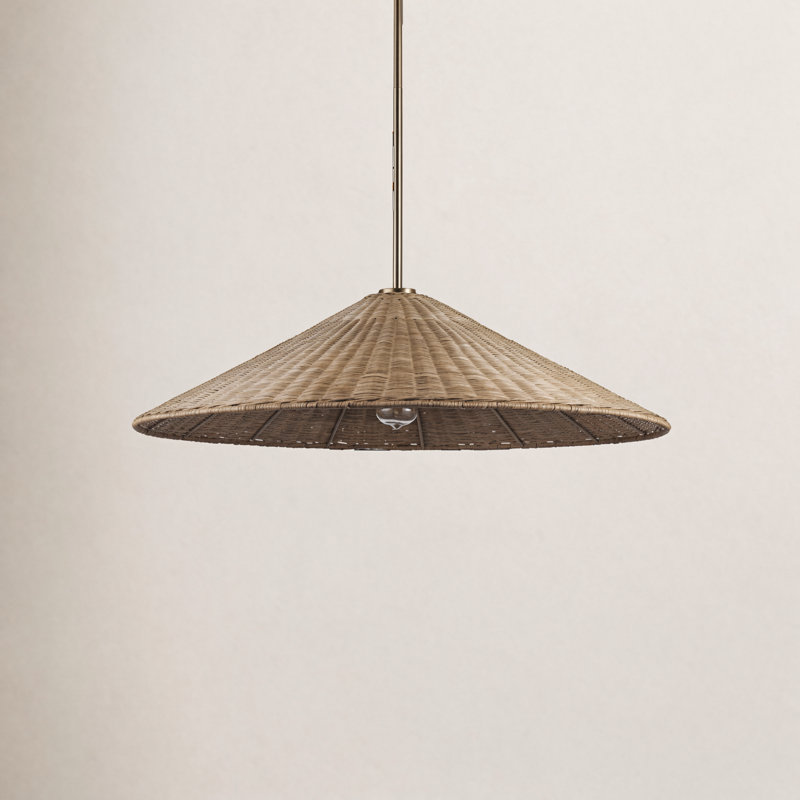 Welby 1 - Light Rattan Dome 32" Pendant