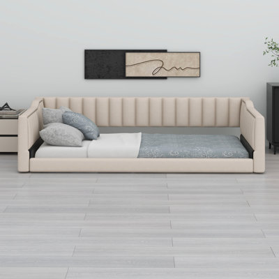 Upholstery Daybed With Side Storage Pocket, Velvet Sofabed For Living Rooms by Mercer41