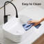 Lavabo vasque de salle de bain rectangulaire en pierre blanche, petit lavabo de comptoir au-dessus du comptoir | Idée de cadeau
