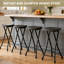 Tabourets de bar, tabourets de bar pliants portatifs avec barres transversales doubles, siège en plastique robuste et structure en métal pour la cuisine, le dortoir et les petits espaces-129415477
