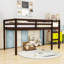 Lit mezzanine simple en bois avec échelle-141974946