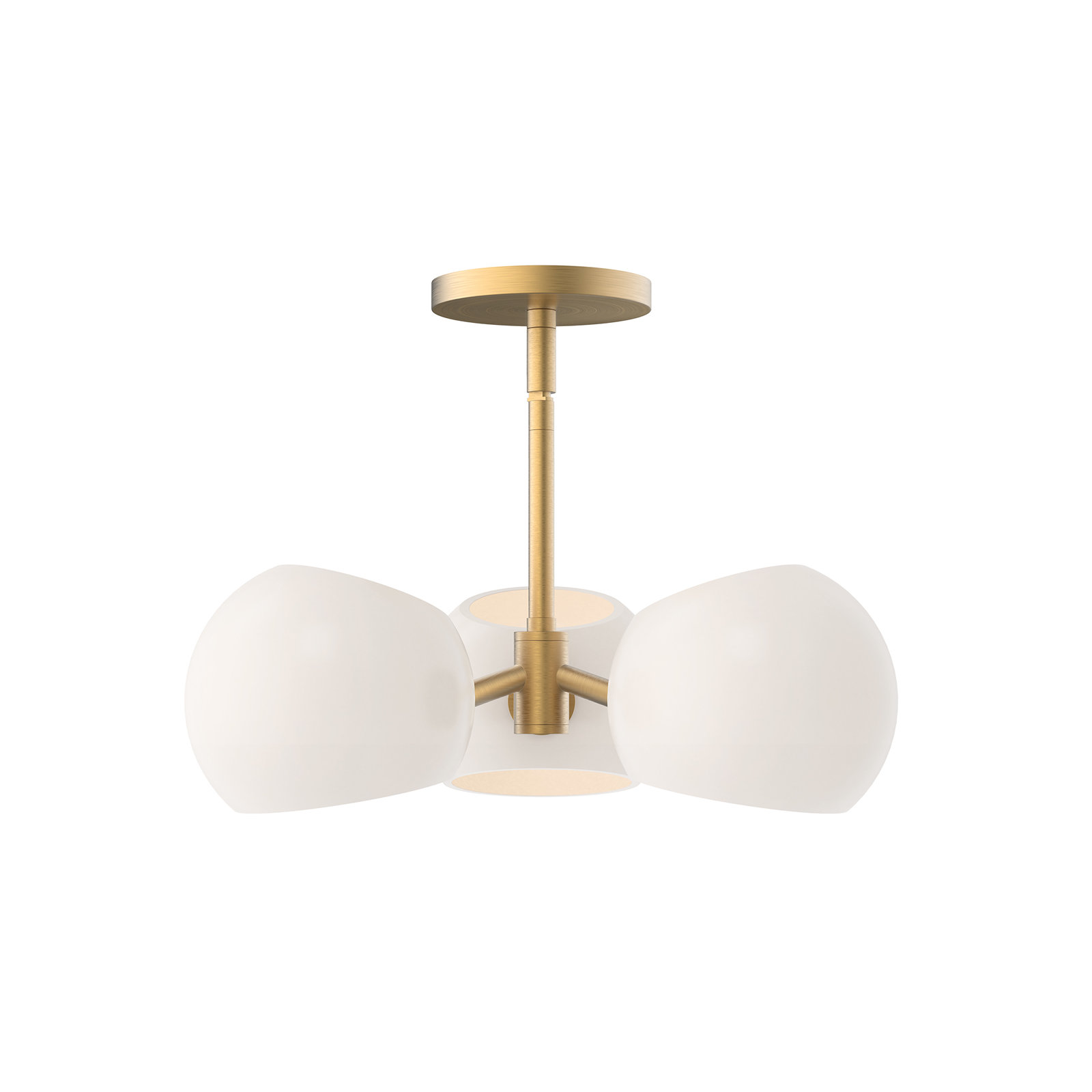 Willow 3 Light Glass Pendant, Brushed Gold, Opal