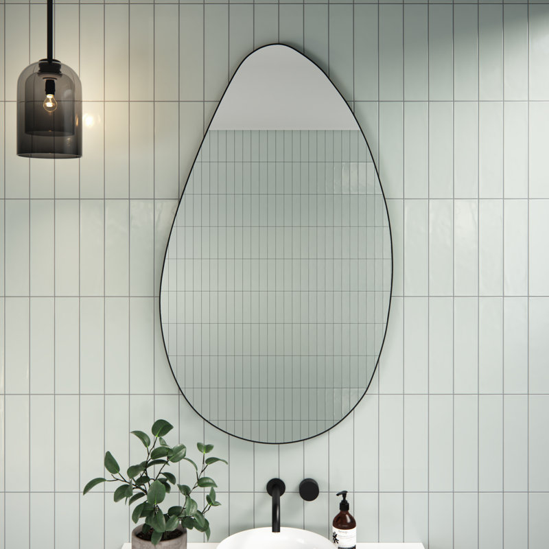 Miroir Starla, Noir, 28 po x 48 po, Asymétrique