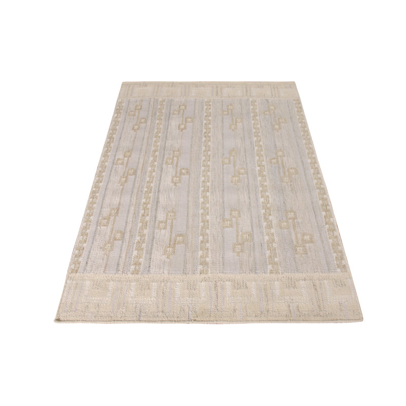 Scandinavian Hand Knotted Wool Geometric Area Rug, Rectangle 12' x 15'