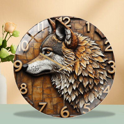 Horloge murale loup 12 po