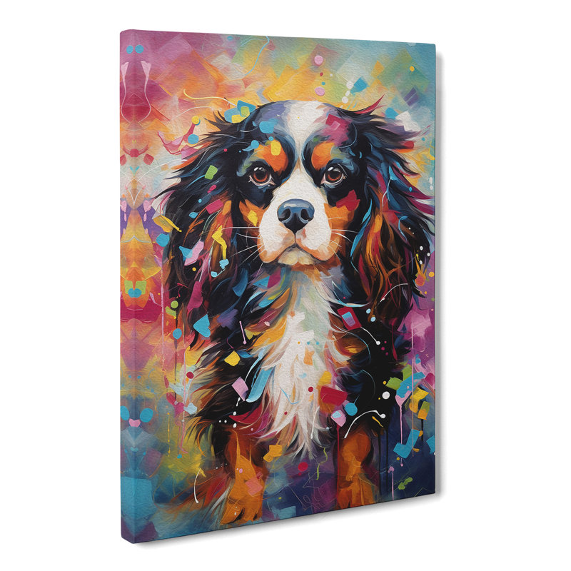Cavalier King Charles Spaniel Abstract No.2 - No Frame Art Prints - Wrapped Canvas, 50cm H x 35cm W x 3cm D