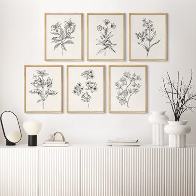 Abstract Floral Botanical Minimalist Artwork Framed Prints Poster Bathroom Small Wall Art