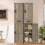 Grande armoire de salle de bain avec 4 tablettes, 2 portes et 1 tiroir-1455577691