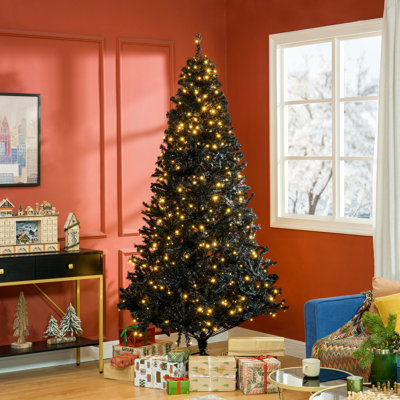 Grand sapin de Noël artificiel HOMcom 7,5 pi avec branches réalistes