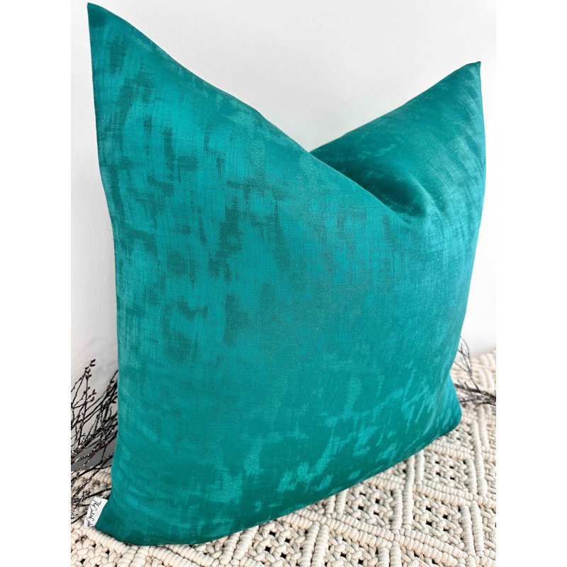 Abstract Teal Square Cushion Cover