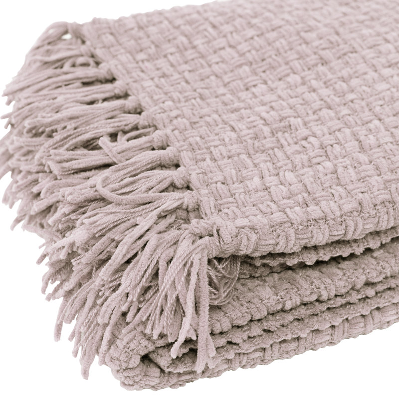 Jeté en chenille façon vannerie, Lilas