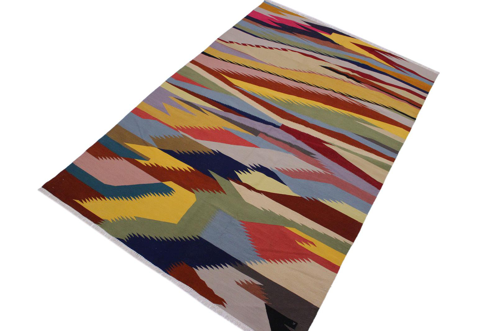 Isabelline Madee Abstract Handmade Rectangle 5'11" x 9' Wool Area Rug ...