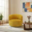 Chaise pivotante en chenille dorée Thornton-1581510463
