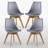 Stephenie 4 Person Dining set - a Rectangular Plastic Dining Table with Wooden Legs and a Set of 4 Faux Leather Cushion Padded Dining Chairs for Dining Room - Modern Dining Table Set-1259149989