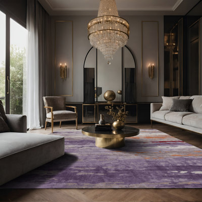 Tapis gris soyeux et moelleux