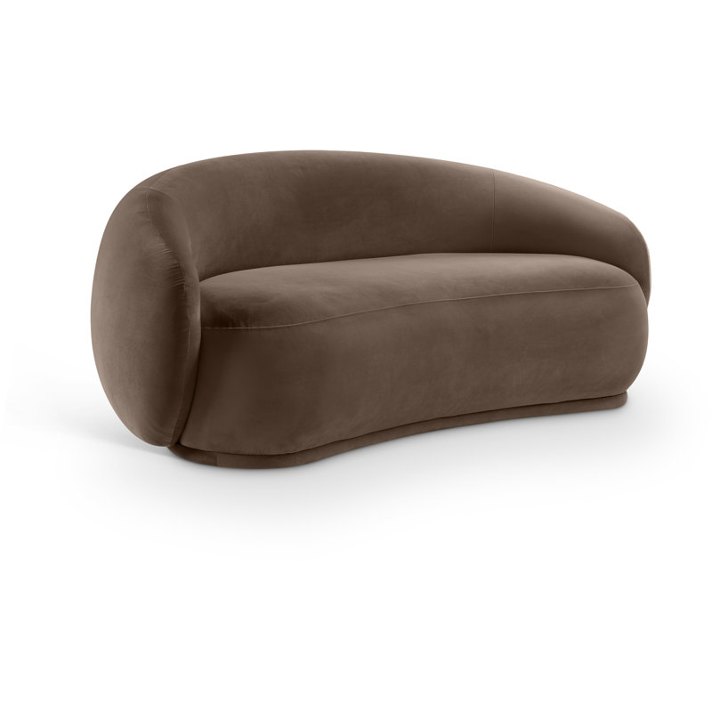 Causeuse en velours Emery, Brun