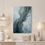 Tableau abstrait sur toile à motifs de rubans tourbillonnants bleus et or-969633450