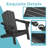 Oversize Foldable Adirondack Chair HDPE Weather-Resistant Firepit Chair With Cup Holder-971003479