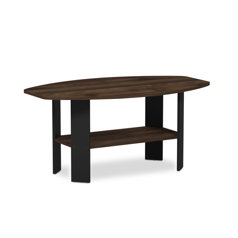 Table basse avec rangement Sarwan, Noir, Noyer