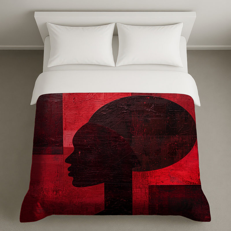 Housses de couette rouge Silhouette, Très grand lit