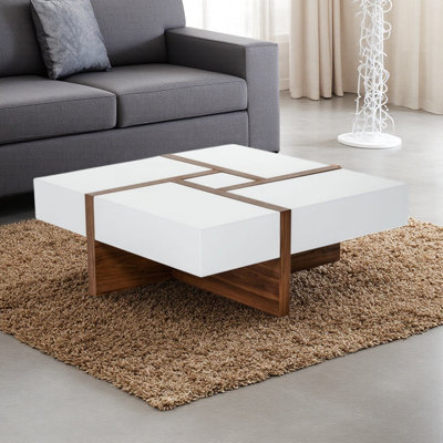 Modern Minimalist Square Wood Coffee Table